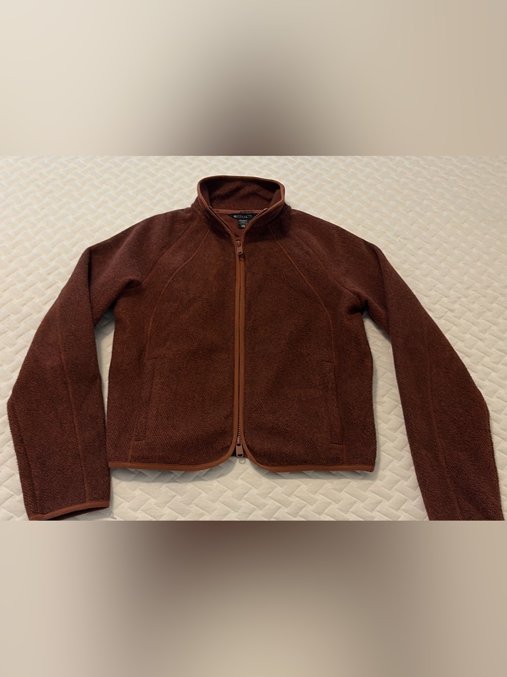 Athletea Burnt Orange/Brown Crop Fleece